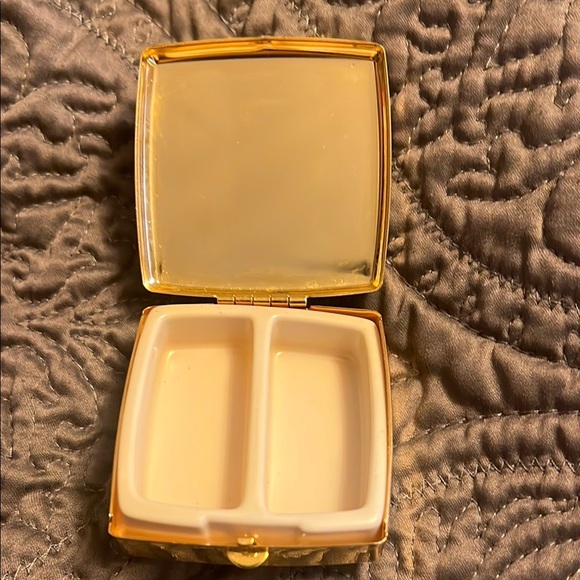 Burgundy and Gold Butterfly pill or trinket Box - Picture 2 of 5